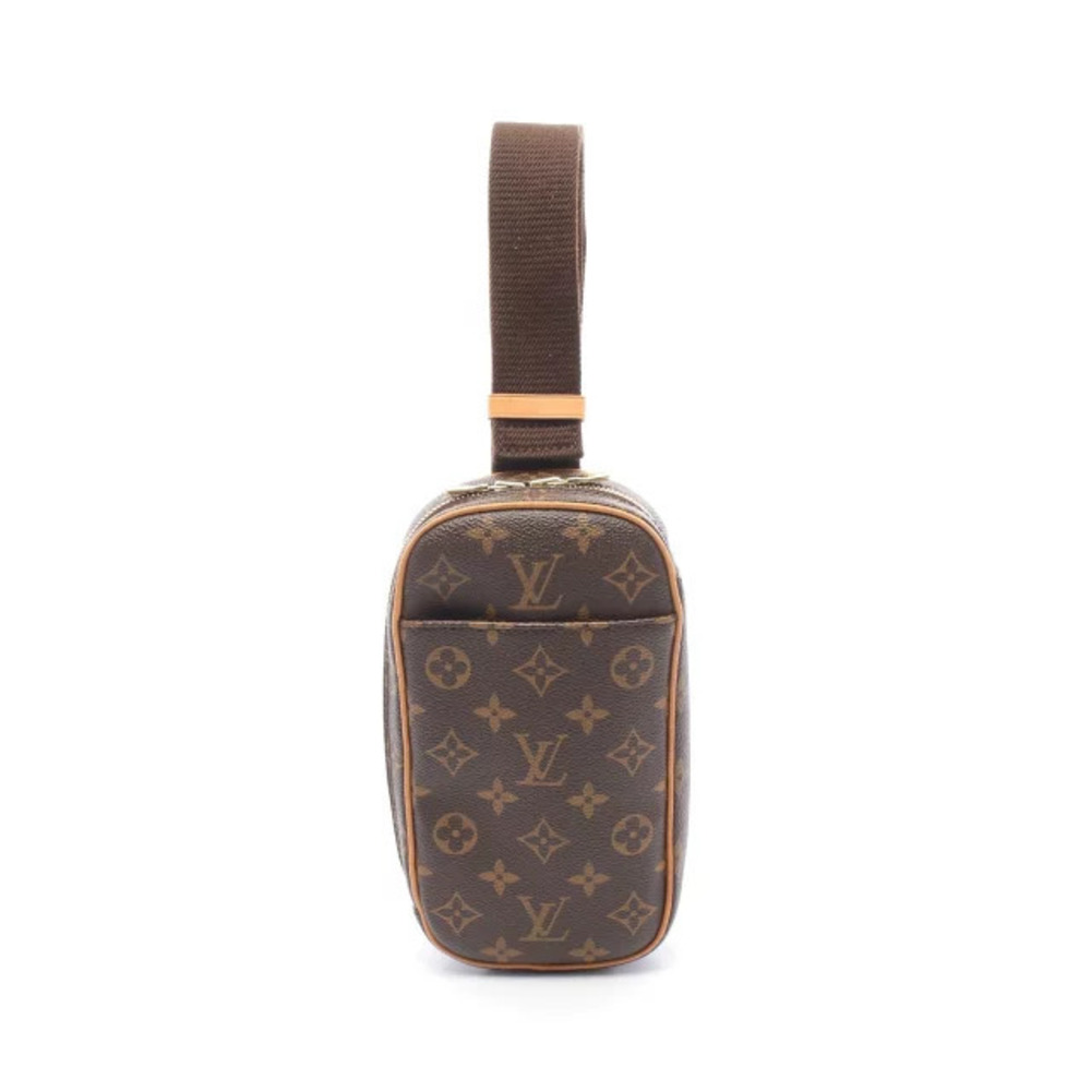 Louis Vuitton Pochette Gange Waist Bag Body Belt Bum Crossbody Canvas Leather